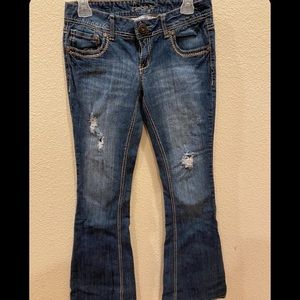 Flared denim jeans